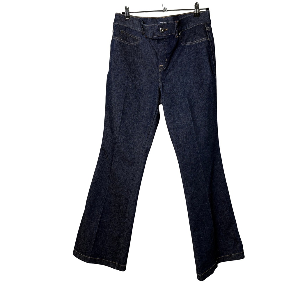 Spanx Flare Jeans Womens XL Indigo Dark Wash High Rise Pull On 21266Q